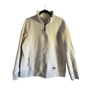 L.L. Bean Gray Quilted Crew Neck Sweater